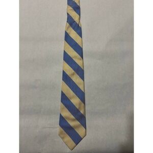 J. Press Necktie Mens One‎ Size Blue Yellow Striped Silk Designer Classic Repp